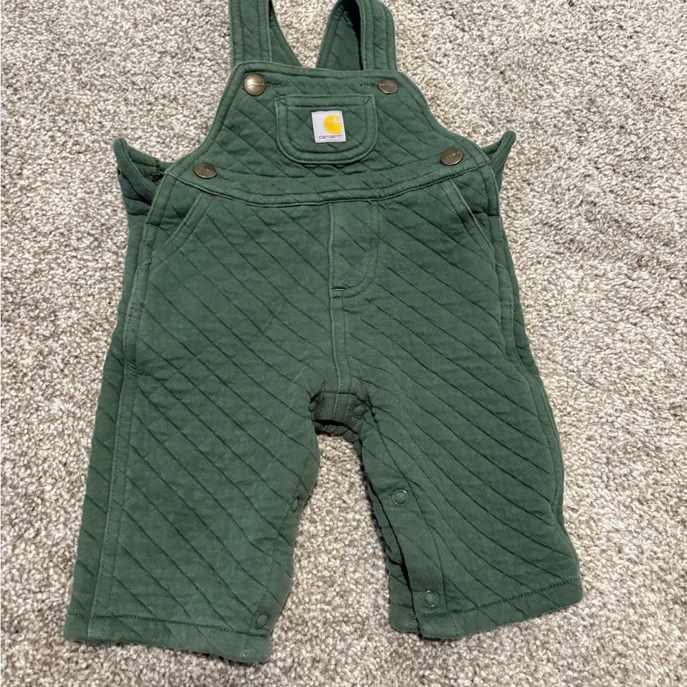Carhartt Kids Green Quilted Overalls 3-6 Months